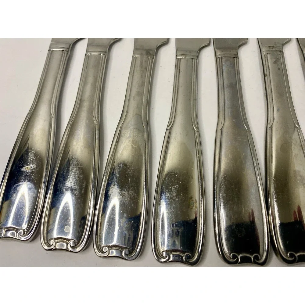 Reed & Barton Manor Park Stainless Steak Knives Lot Of 12 Replacements